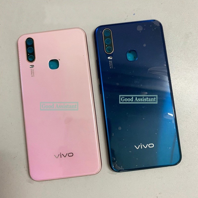 สีฟ้า/สีชมพู/สีแดง/สีม่วง 6.4 สําหรับ Vivo Y15 2019 / Vivo Y12 2019 ฝาหลังแบตเตอรี่เคสประตูด้านหลังชิ้นส่วนเลนส์กระจก