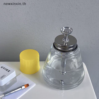 ^N^ 180ml Push Down Glass Empty Pump Dispenser สําหรับเล็บแต่งหน้า Remover ล้างขวด Liquid Cleanser Storag {T}