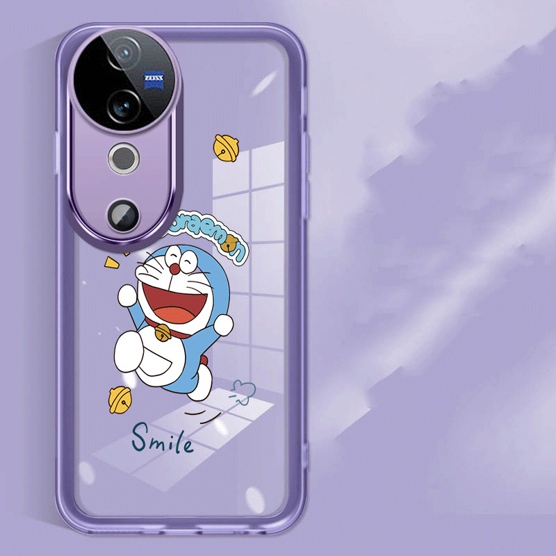 Vivo V40 Pro V40 Lite V40 Jumping Doraemon เคสซิลิโคนใสปลอกป้องกันกล้องเคสยางคริสตัล
