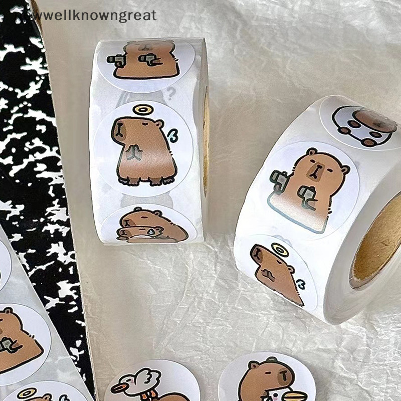 Newwellknowngreat 500pcs การ์ตูน Capybara สติกเกอร์ Decals ตกแต่ง DIY โทรศัพท์โน้ตบุ๊คกระเป๋าเดินทาง