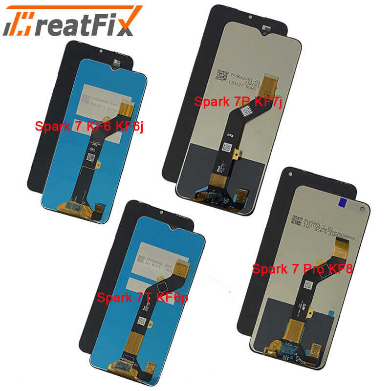 New Test For Tecno Spark 7 Display KF6J KF6N LCD Touch Screen Digitizer For Tecno Spark 7P KF7j LC