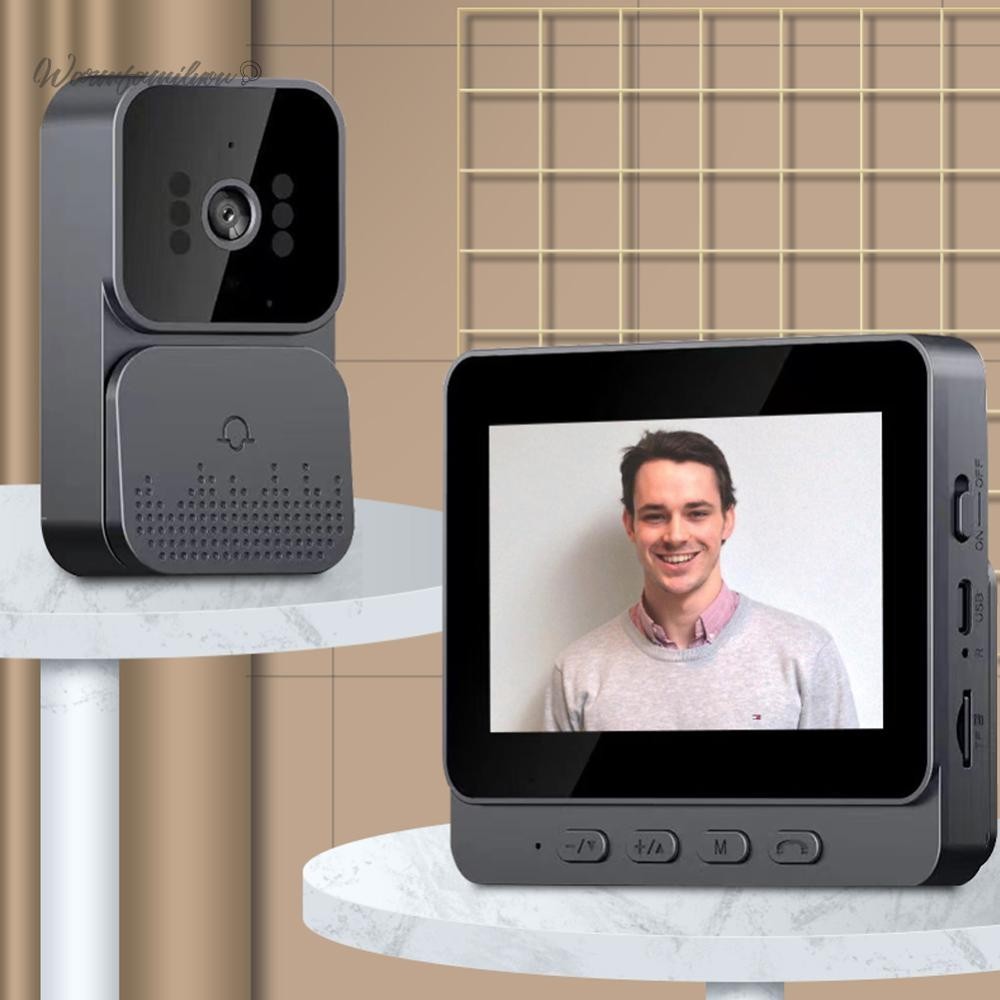 Au Video Doorbell 4.3 นิ้วหน้าจอ IPS Visual Doorbell 1080P 2.4G สําหรับ Home Securit [Warmfamilyou.t