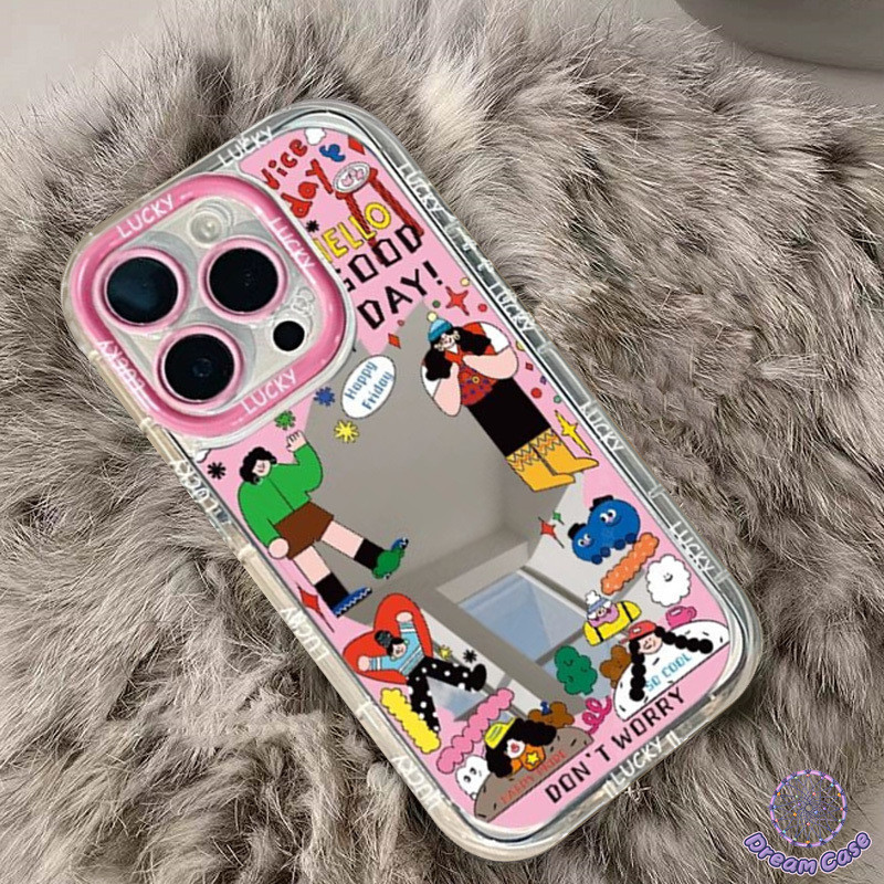 การ์ตูนแนวคิดสร้างสรรค์คนดูเดิลเข้ากันได้กับ IPhone 7Plus 11 13 14 12 15 Pro Max XR X XS Max 8 14 7 15 Plus SE 2020