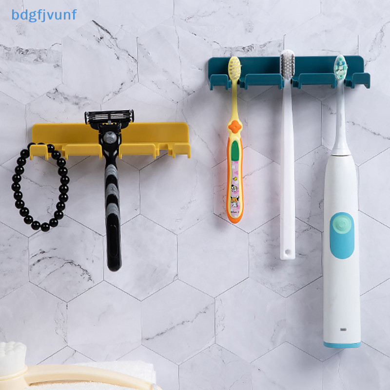 Bdgf ชั้นเก็บแปรงสีฟันที่ใส่แปรงสีฟันอเนกประสงค์เจาะฟรีตะขอแขวนติดผนังสําหรับห้องน้ําห้องน้ําห้องนอน ไทย
