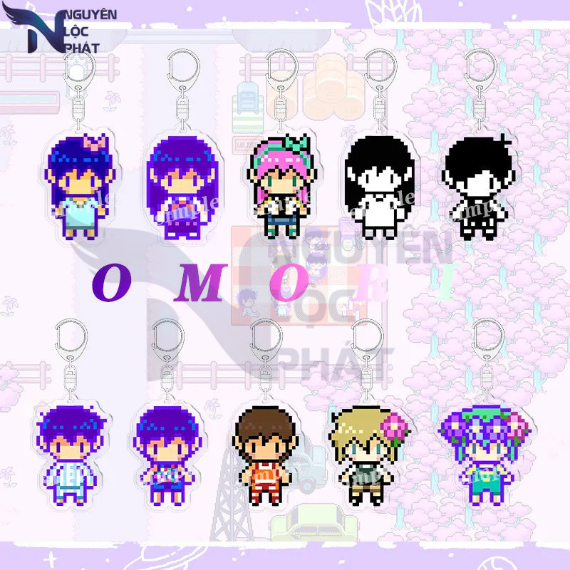 MK เกม Omori แหวน Aubrey Kel Hero Henry Basil Mari คอสเพลย์เครื่องแต่งกาย Key Chain กระเป๋าจี้ NLP