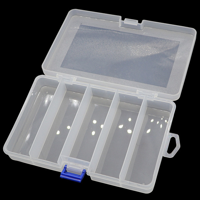 Erudent Luya กล่อง 5 ช่อง Fishing Tackle Organizer พลาสติกใสกล่องอุปกรณ์เสริมเหยื่อปลอม Ray กบ Luya เหยื่อกล่องตะขอตกปลากล่องใหม่