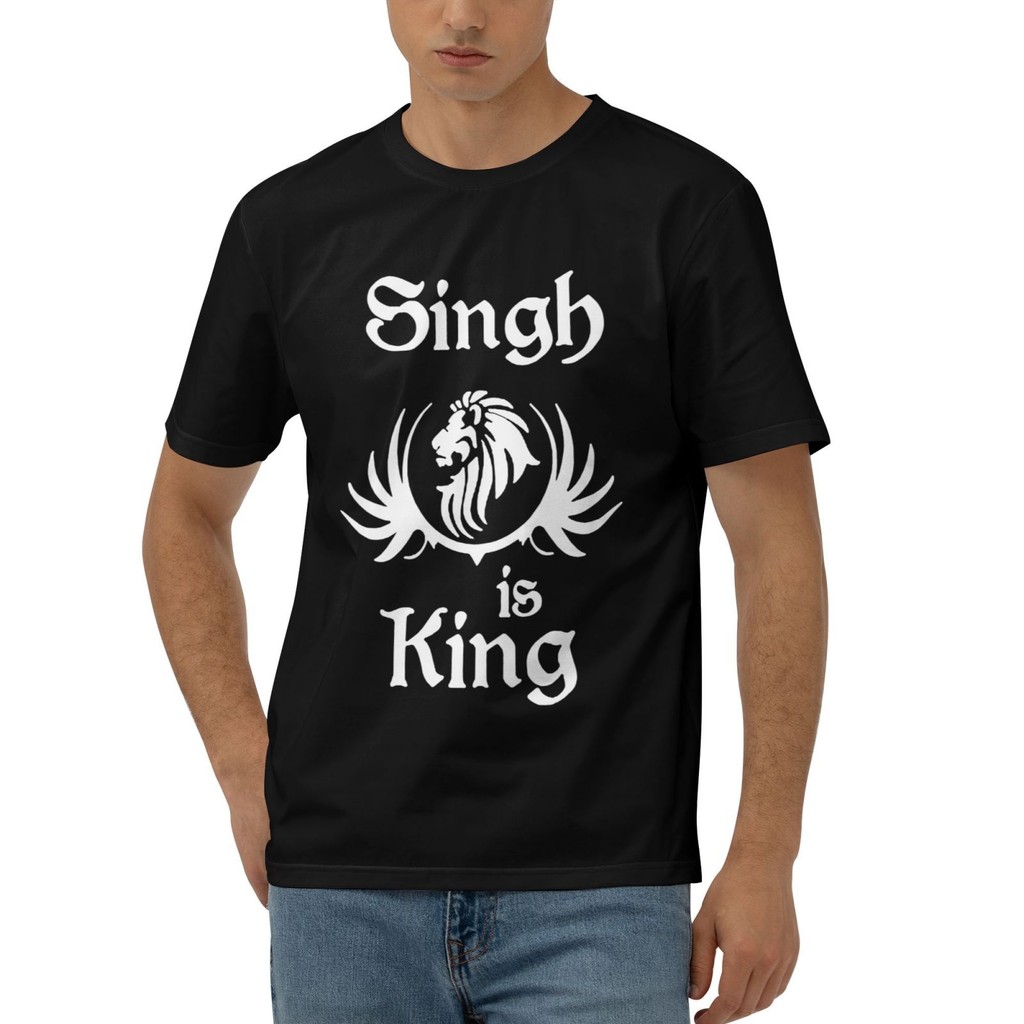 Singha Is King 1 เสื้อยืดแขนสั้นพิมพ์ลายยอดนิยม O-Neck