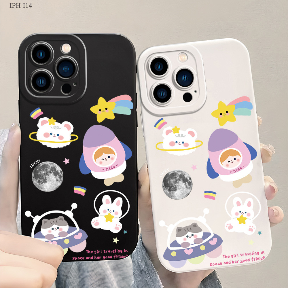 IPhone 16 15 14 13 12 11 8 7 X XS XR SE Plus Pro Max 2020 2022 เข้ากันได้ เคสไอโฟน Blue Rocket Adventure เคส