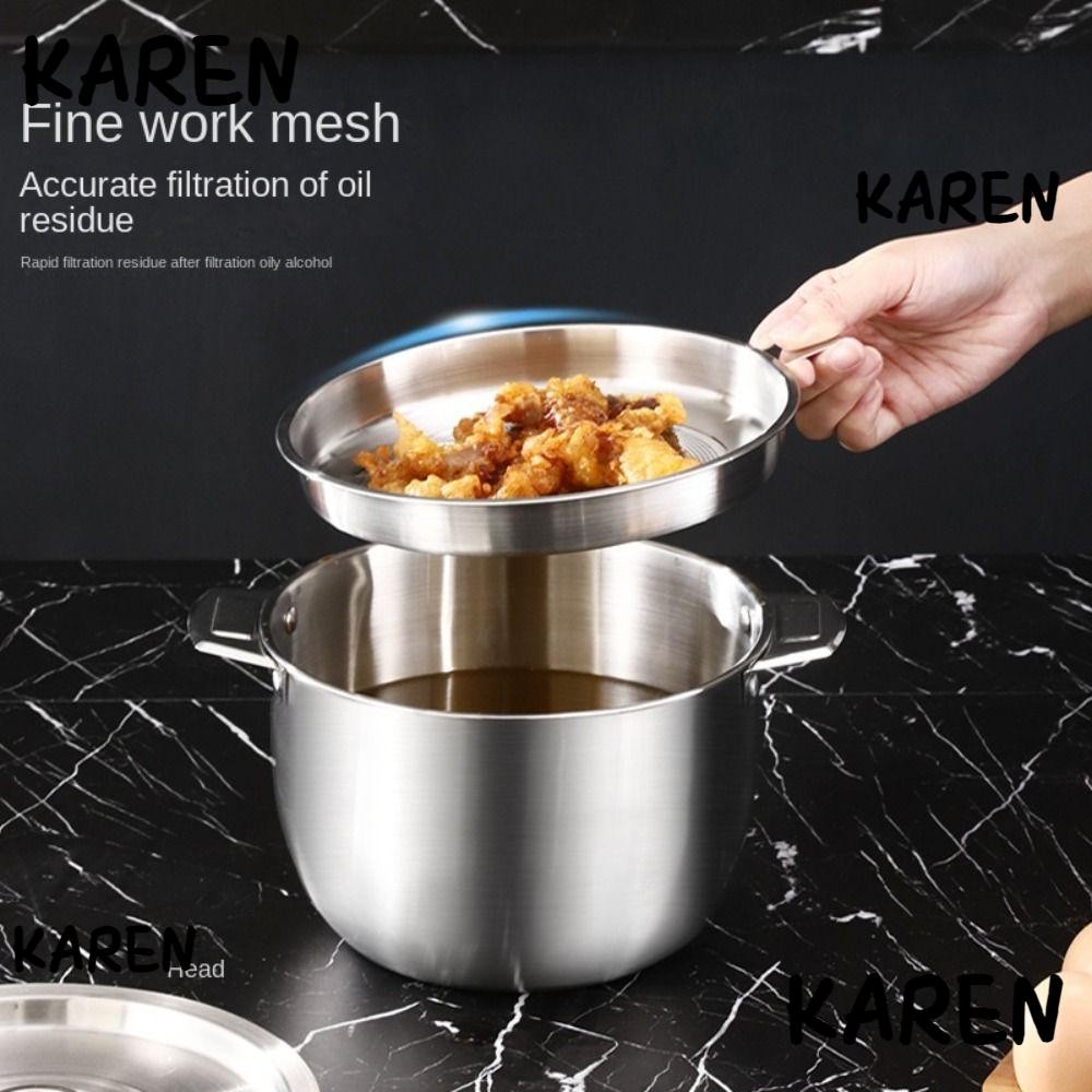 Karen หม้อกรองน้ํามัน, Lard Filter 2.8L ถังกรอง, Grease Keeper สแตนเลสความจุขนาดใหญ่ขวดน้ํามันห้องครัว