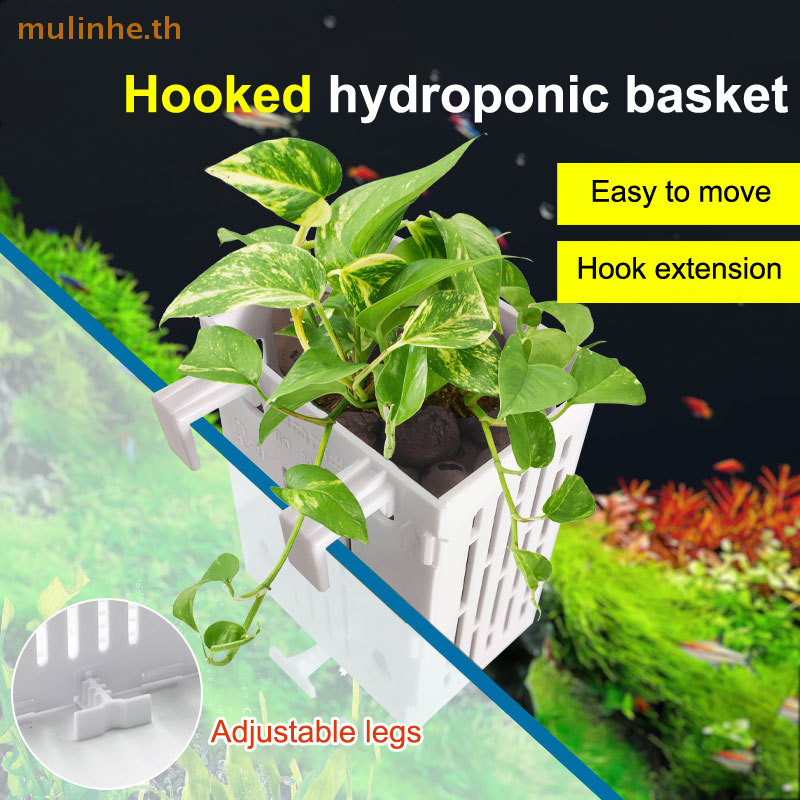 Mulinhe แขวนถ้วยดูด Hook Aquarium ผู้ถือพืชพลาสติก Aquarium Planter ถ้วย Planter ตะกร้าหม้อกล่อง Aquascape ตกแต่ง TH