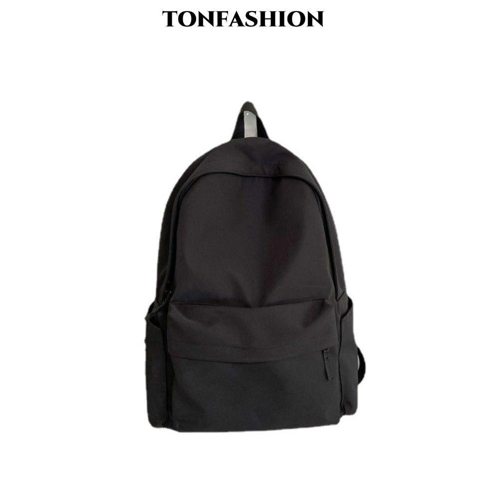 Tonfashion กระเป๋าเป้สะพายหลัง ผ้าไนล่อน กันน้ํา ความจุขนาดใหญ่ สีดํา สีเทา สีขาว สีแดง ล้างทําความสะอาดได้ สําหรับนักเรียน