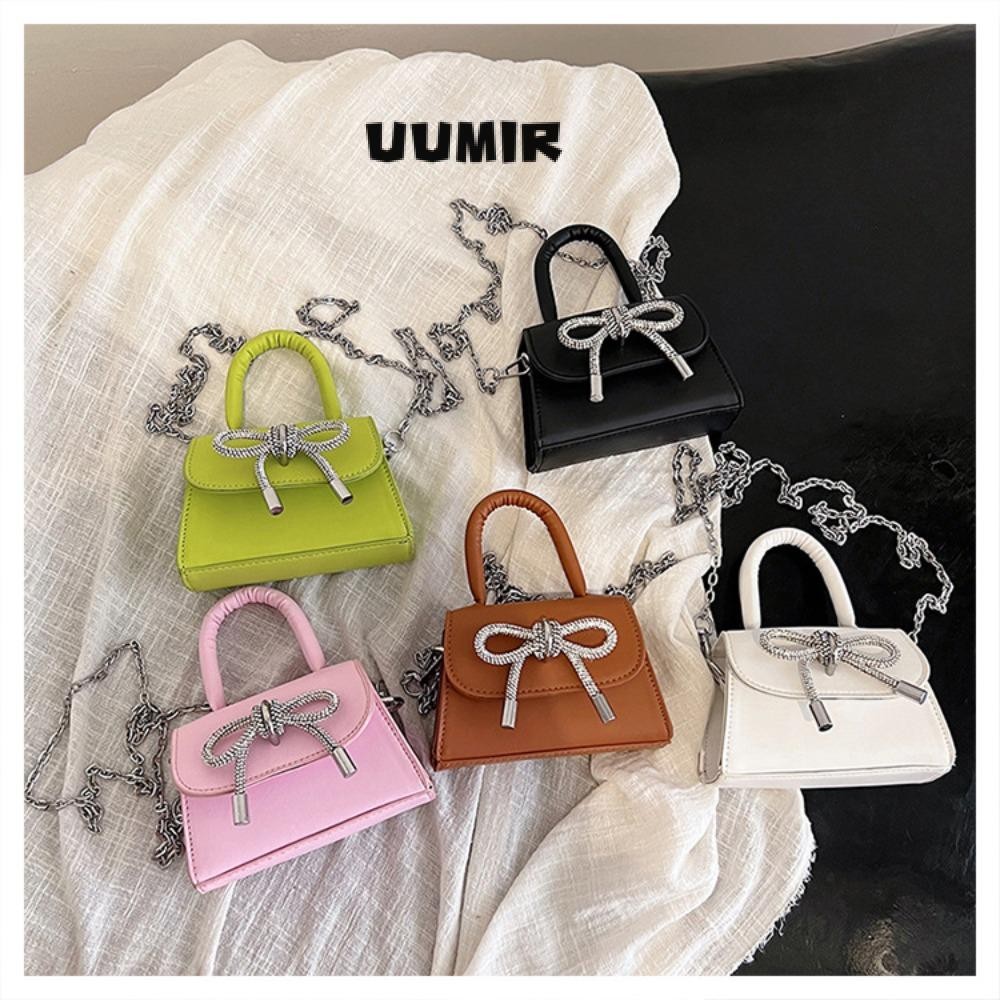 UUMIR  กระเป๋าโบว์มือกระเป๋าสะพายยอดนิยมของเกาหลีอินเทรนด์ความจุสูงอารมณ์กระเป๋าบีบอัดผู้หญิง