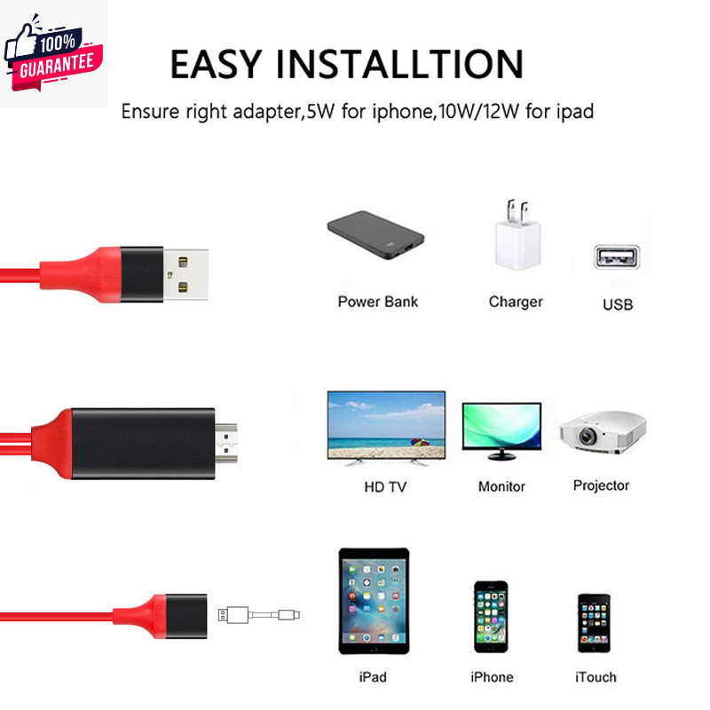 สายต่อศัพท์ TV สายต่อมือถือเข้ีวี สายต่อเข้ีวี 3IN1 HDTV DOUBLETECH Mobile Phone HDTV For iPhone And