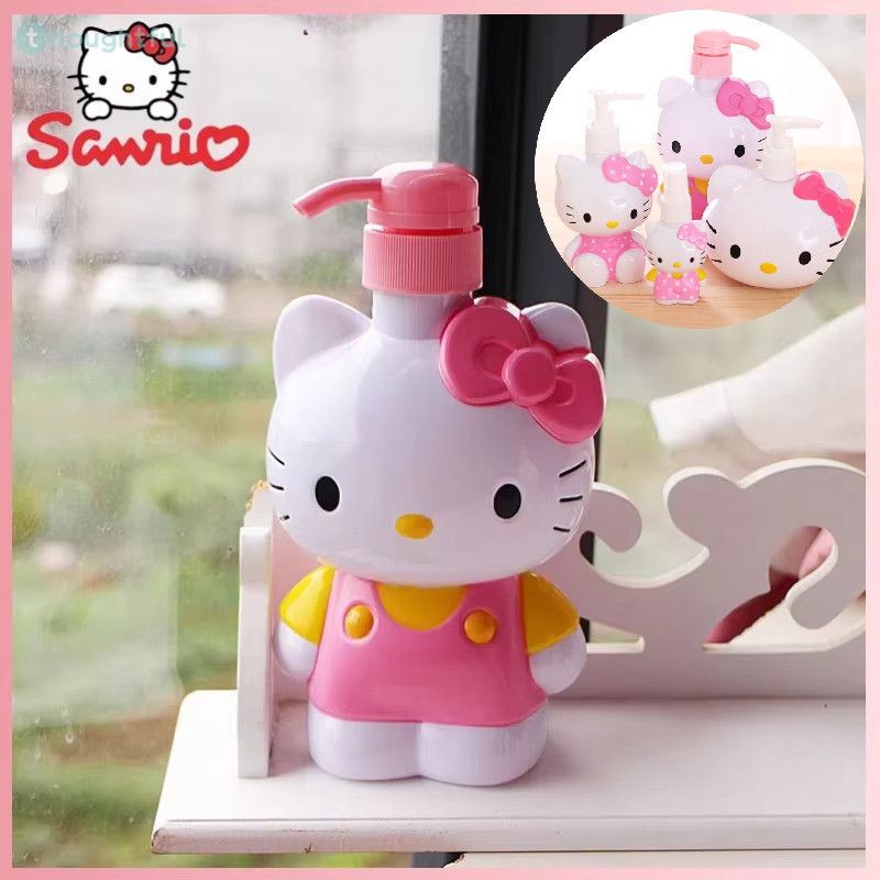 ขวดสบู่ Sanrio Hello Kitty ลายการ์ตูน รุ่น KT เจลอาบน้ำแบบเติม ขวดกดเจลล้างมือลายการ์ตูนสำหรับเด็ก T