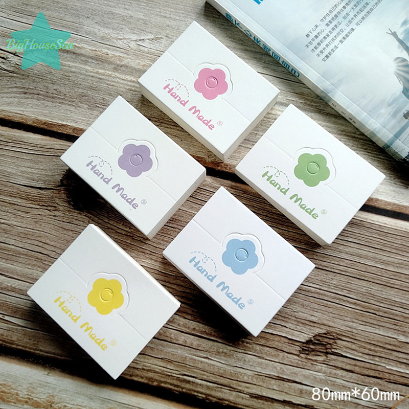 [BigHouseSea] 100 ชิ้น/ล็อตกระดาษบรรจุภัณฑ์แบบพับได้การ์ดดอกไม้สีสันสดใสสําหรับเครื่องประดับทํามือขายปลีกแขวนแท็กดอกไม้แสดงกระดาษแข็งใหม่