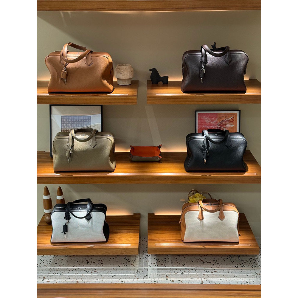[DingHigh] Victoria Bag First Layer TC Cowhide Bag Boston Bag Commuter Bag Travel กระเป๋าถือความจุขนาดใหญ่น้ําหนักเบา