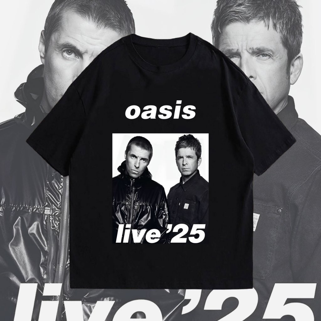 เสื้อ OASIS reunion tour OASIS SUPERSONIC BAND เสื้อยืดผ้าฝ้าย 100%