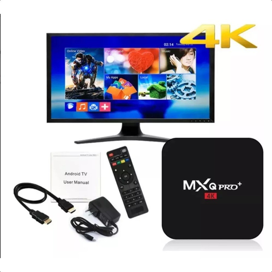 กล่องรับสัญญาณทีวีดิจิตอล MXQ Pro 4K Android TV Box FULL HD 1080P 2.4G WiFi กล่องแอนดรอยด์ทีวี Player รองรับภาษาไทย