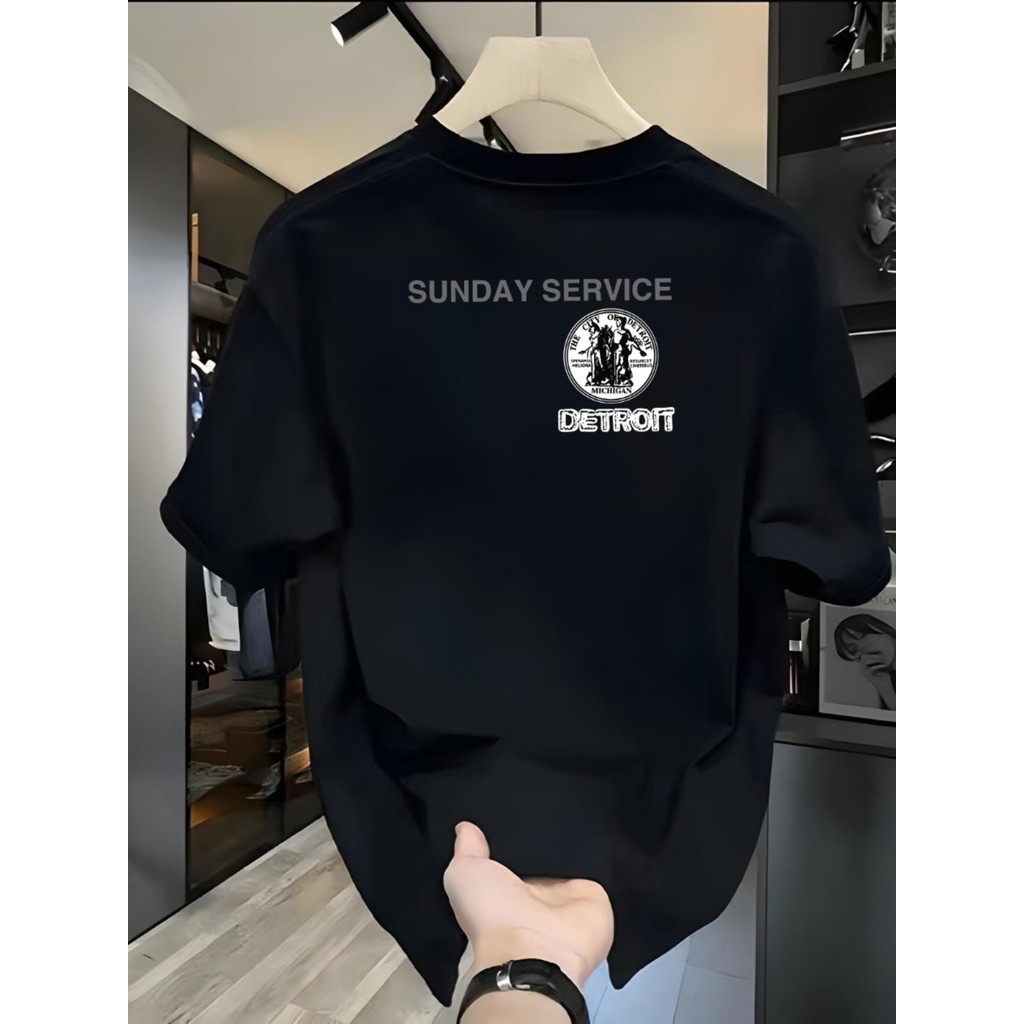 TeeTwoOne สไตล์สตรีทเสื้อยืด oversize "DETROIT" COTTON 100 ผ้าฝ้ายใส่สบาย ไม่ต้องรีด unisex