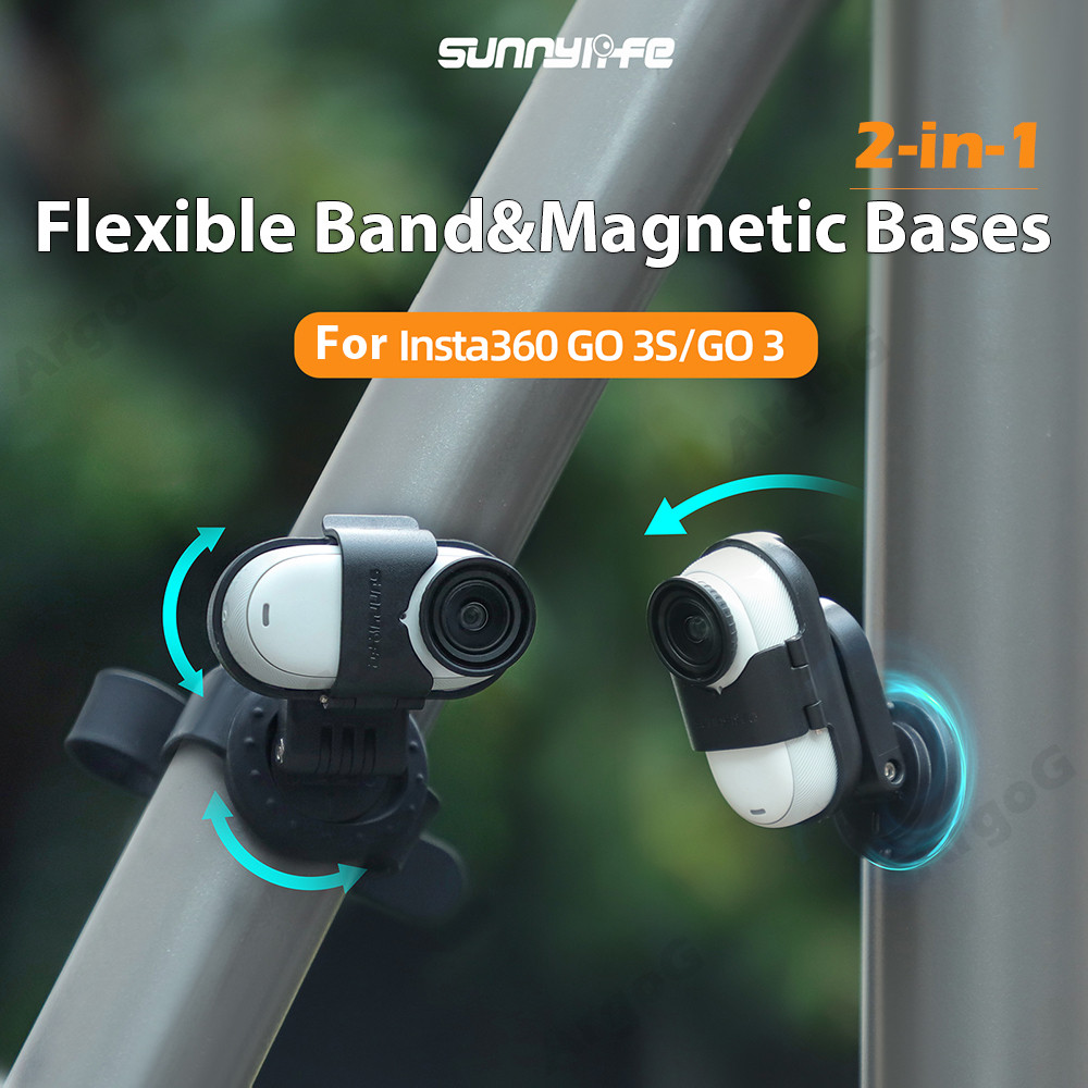 Sunnylife ที่ยึดแม่เหล็กสำหรับ Insta360 GO 3S / GO 3 ติดตั้งยืดหยุ่นสำหรับ POV/Vlog อุปกรณ์เสริม Insta360 GO3S
