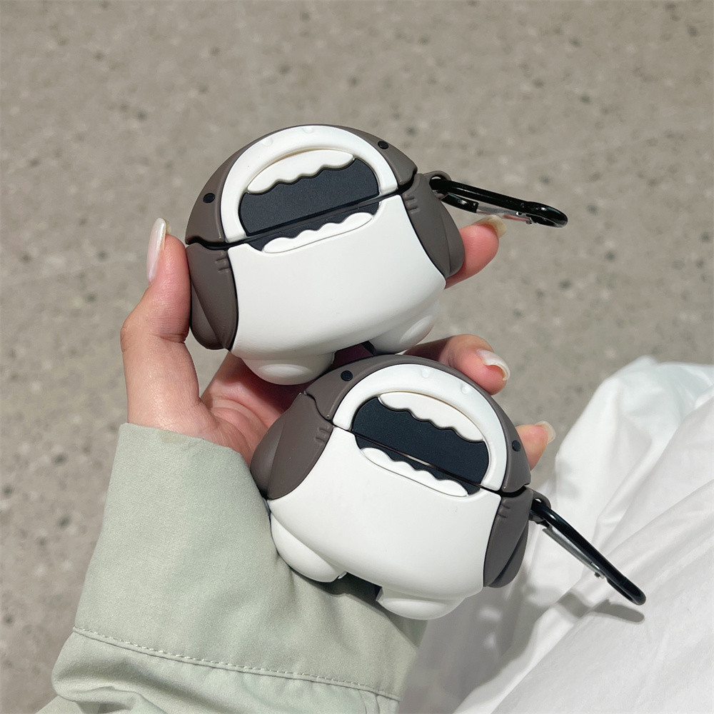 For JBL TUNE Beam Case JBL TUNE Buds Transparent Case Cute Shark Cartoon Keychain Pendant JBL TUNE Beam Clear Case Protective Cover