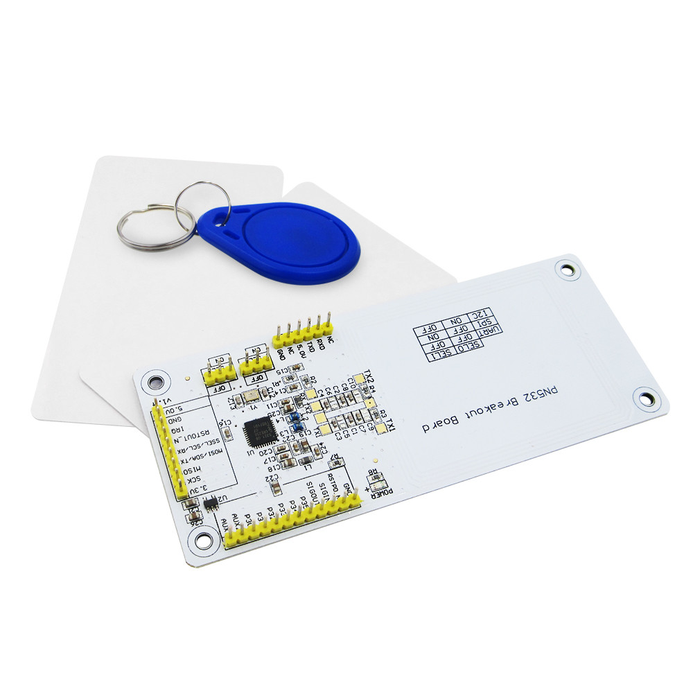 บอร์ดขยายการ์ด RFID NFC PN532 Shield IC พร้อมการ์ดสีขาว