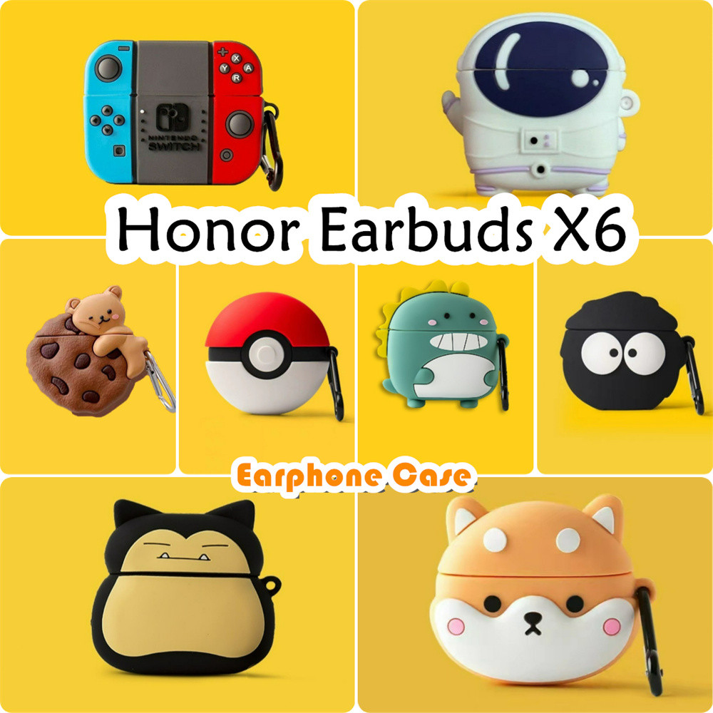 In Stockfor Honor Earbuds X6 Case Casing Soft Silicone Headphone Case Creative Cartoon NO.2