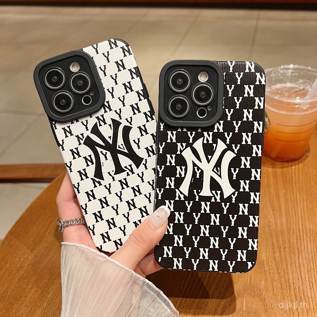 MLB NY ลวดลายหนังสำหรับ iPhone 14 PRO MAX 14 13 PRO MAX 13 Pro 11 PRO MAX 11 x XR XS MAX 7 8 12pro 12 PRO MAX