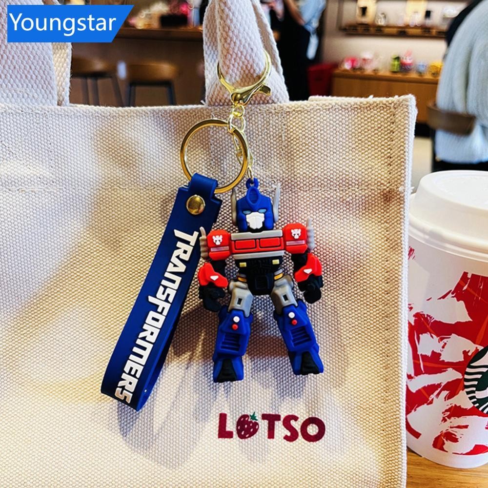 Ys การ์ตูนรถหุ่นยนต์ Key Chain Optimus Prime น่ารักคู่กระเป๋าเป้สะพายหลังจี้ Key Chain พวงกุญแจสร้างสรรค์ของขวัญเล็กๆ H9I9