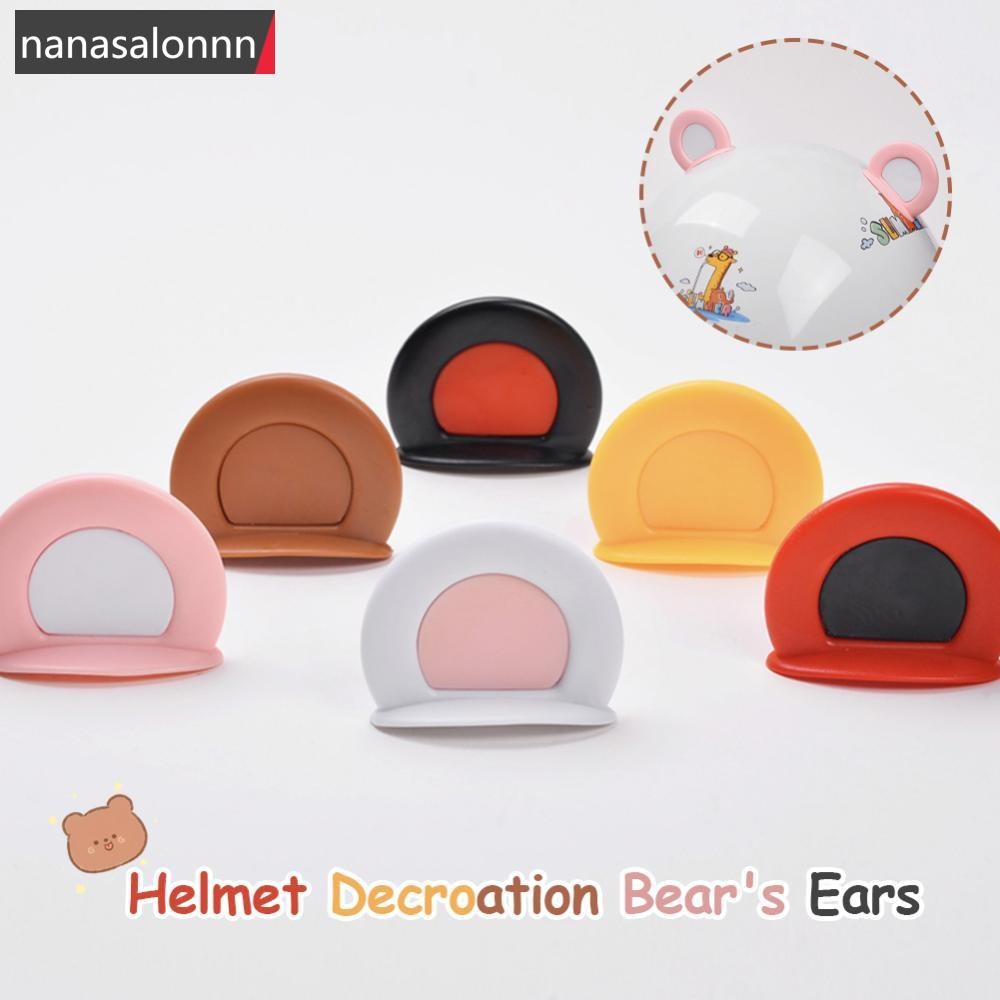 Nanasn| 2 ชิ้นน่ารักหมวกกันน็อครถจักรยานยนต์หมีs Ears Motocross ไฟฟ้าจักรยานหมวกกันน็อคและพวงมาลัยรถ Decroation อุปกรณ์เสริมขับรถจัดแต่งทรงผม B1M9