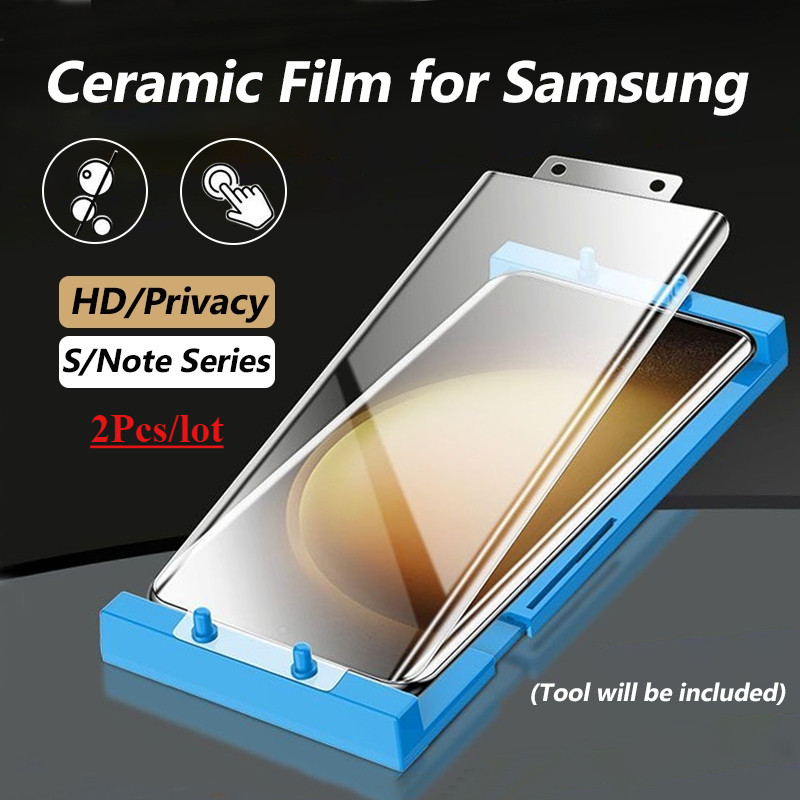 ฟิล์มนุ่มเซรามิกสําหรับ Samsung S24/S23ultra S22 S21 S20 Ultra/Plus/S8/S9/S8+/S9+ กาวเต็มฟิล์มหน้าจอความเป็นส่วนตัวสําหรับหมายเหตุ 20 Ultra/หมายเหตุ 10 Pro
