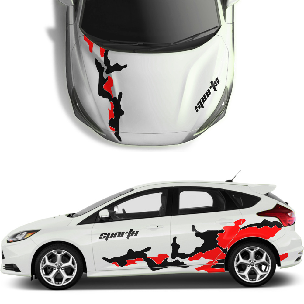 สําหรับ Ford Focus 2 3 1 4 MK2 MK3 MK1 MK4 รถกีฬาจัดแต่งทรงผม Stripes สติกเกอร์ไวนิล Decals Auto Hoo