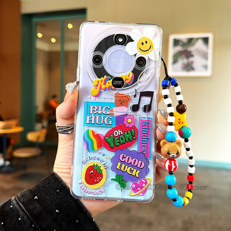 เหมาะสําหรับ vivo V40 Lite V30 Pro v29E 5G เคสโทรศัพท์คนดังอินเทอร์เน็ตอินเทรนด์ graffiti หมีกระเป๋าบัตรใสนิ่มรวมทุกอย่างบุคลิกภาพความคิดสร้างสรรค์รุ่นใหม่