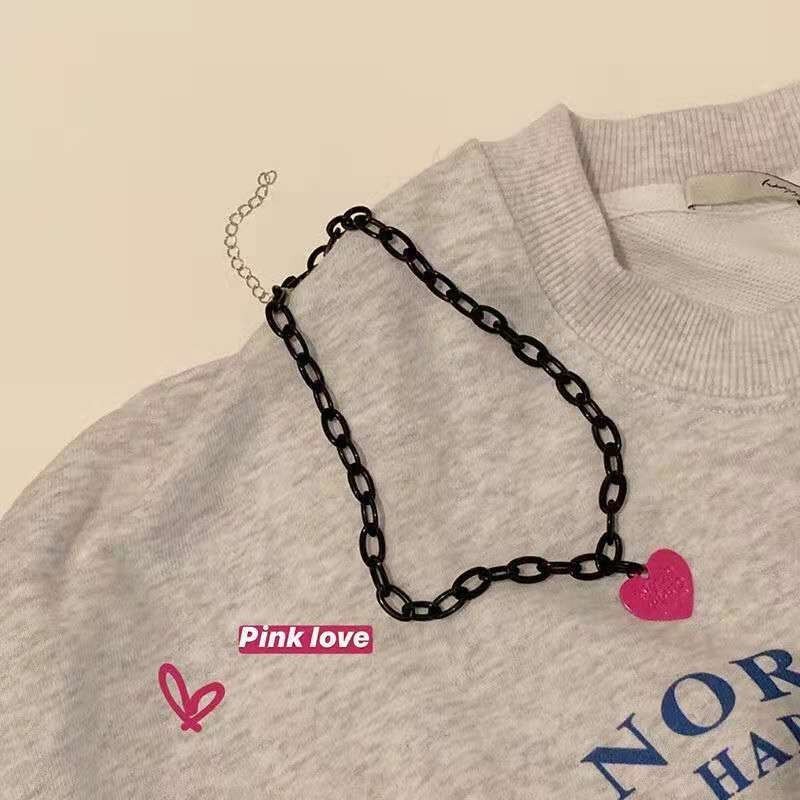 Love สร้อยคอหญิงอินเทรนด์สีแดง