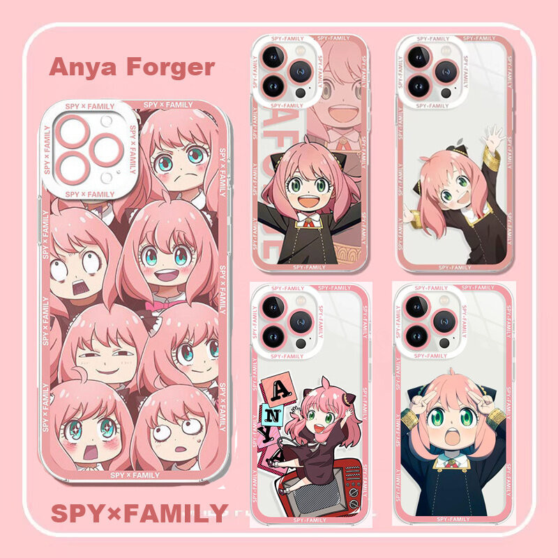 ฝาครอบสําหรับ Samsung Galaxy S24 S21 S22 S23 S30 Plus Ultra S23 FE หมายเหตุ 20 Ultra Shell อะนิเมะ SPY ครอบครัว Anya การ์ตูนน่ารักกันกระแทก Clear TPU Soft เลนส์ป้องกัน