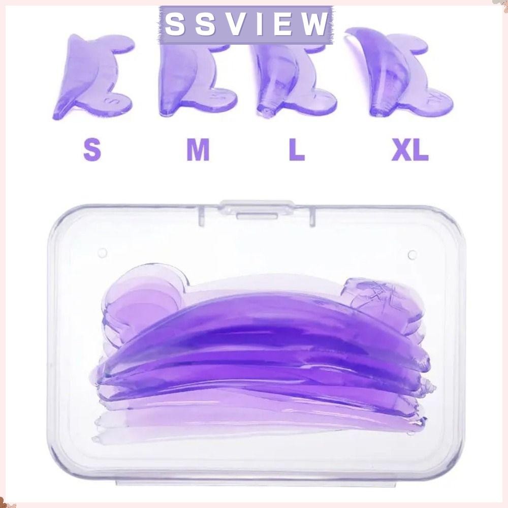 Stillsaview แผ่นซิลิโคนต่อขนตา 4 คู่, อุปกรณ์ดัดขนตาReusable Bear Shape Lash Lift Perm Pad, Eyelash Extension Sticky Lashes Rods