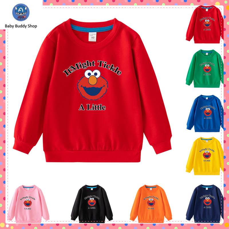 เสื้อกันหนาวเด็ก Sesame Street การ์ตูนเสื้อแขนยาวผ้าฝ้าย 100% สําหรับเด็กผู้ชาย NW028