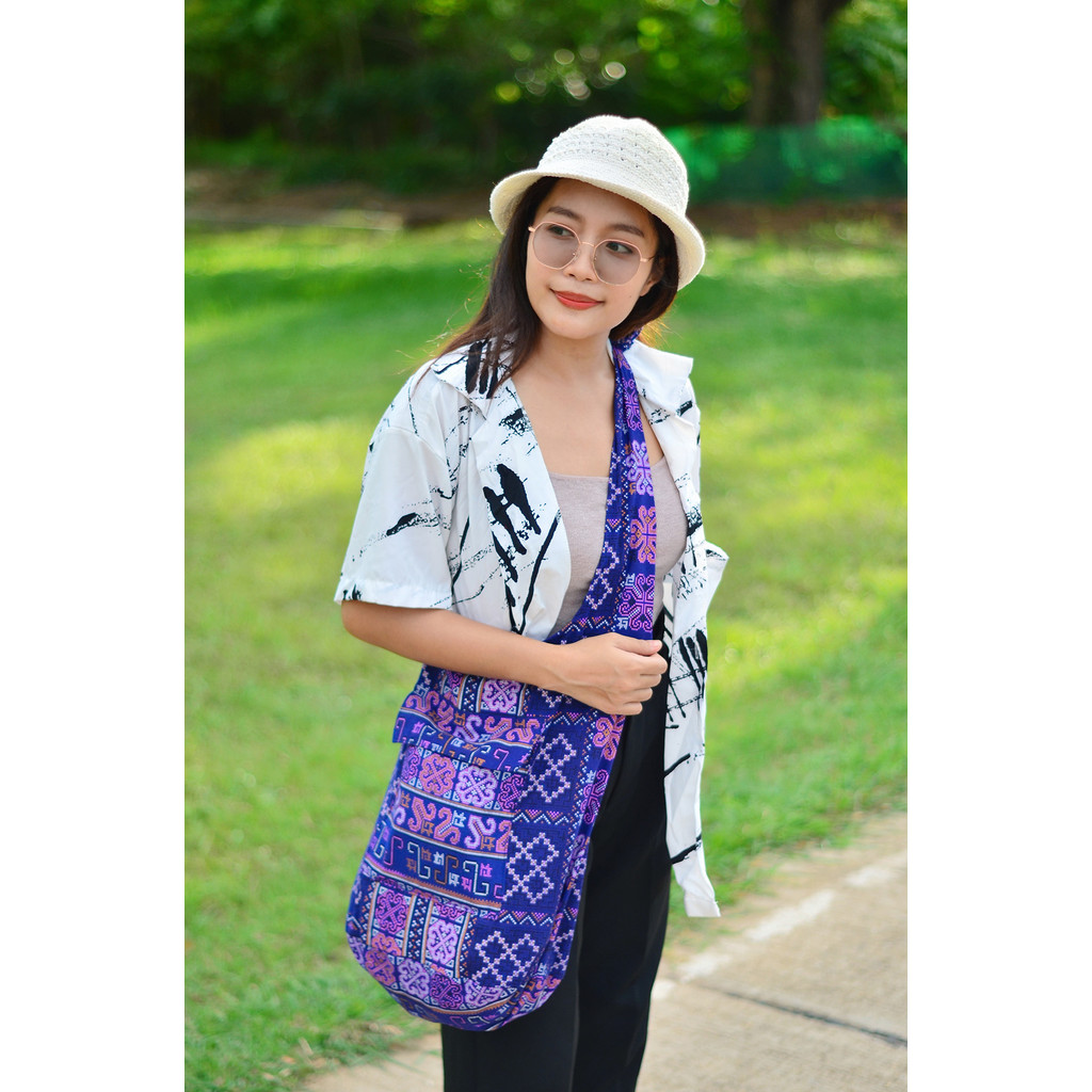 กระเป๋าผ้า พิมพ์ลาย กระเป๋าย่าม ย่ามชาวเขา พร้อมส่ง จากไทย By YourCozy
