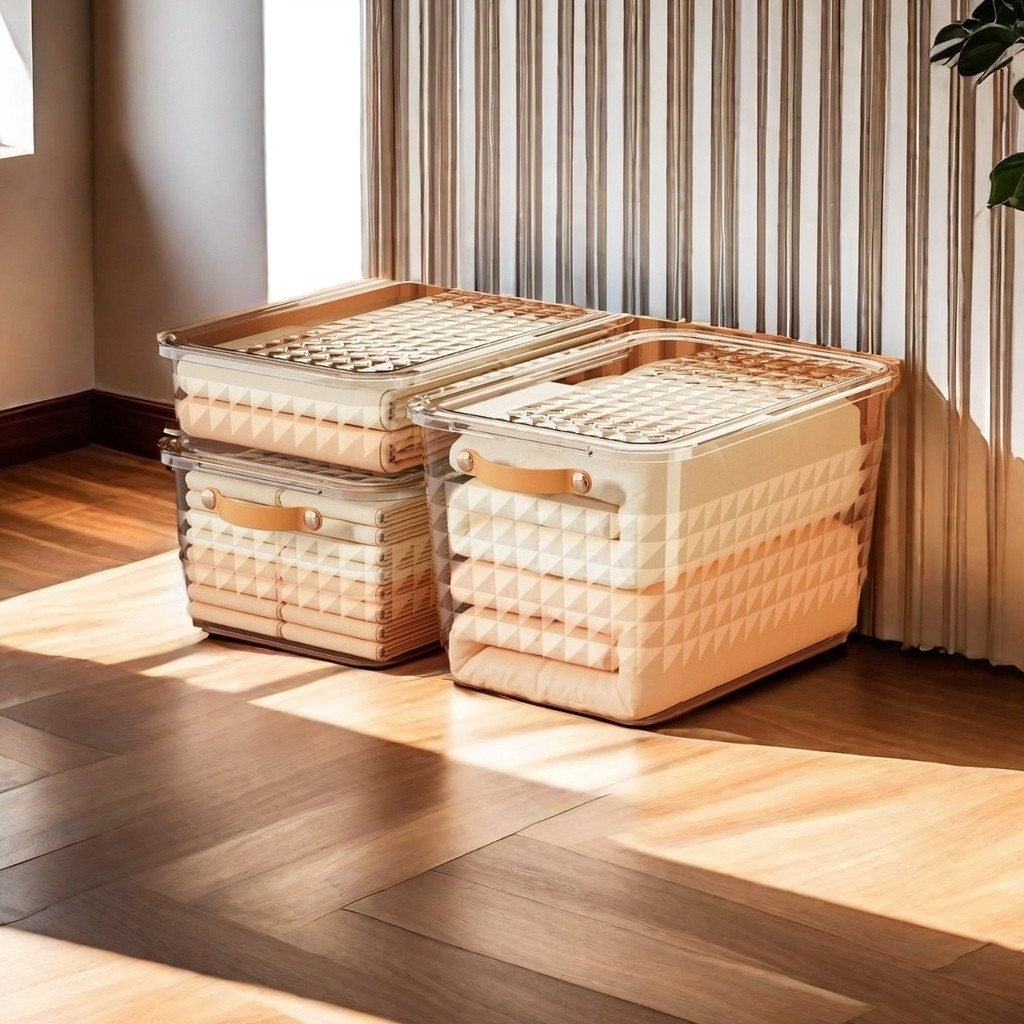 กล่องเก็บของใส PET ที่ใช้เก็บเสื้อผ้า ของเล่น หนังสือ เครื่องสำอาง หน้ากากอนามัย