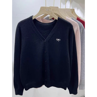 ฤดูใบไม้ร่วงเสื้อสเวตเตอร์ถักคอวีสไตล์ใหม่ผู้หญิงข้าวเหนียวนุ่มทุกการแข่งขันเสื้อถักสไตล์ตะวันตก