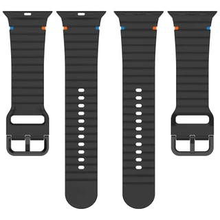 Breathable สร้อยข้อมือ Band กีฬาซิลิโคนสําหรับ Apple watch 46/40/41/45 มม.44 มม.38 มม.49 มม.Iwatch Series 9 8 7 6 5 3 SE Ultra 2