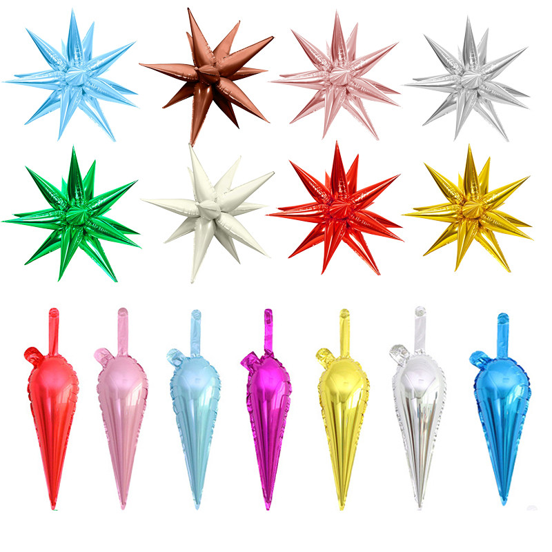 6/12pcs 26 นิ้ว 4D Conjoined ระเบิด Star บอลลูน Christmas Party อลูมิเนียมฟอยล์หยดน้ํา Ballon