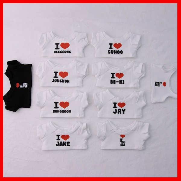 ชุดตุ๊กตา 10cm เสื้อผ้าตุ๊กตา 10 ซม. 15 ซม. 20 ซม. เสื้อผ้าตุ๊กตาผ้าฝ้าย Liang Zhenyuan Park Sung-hun ทีม ENHYPEN กับเสื้อยืดตัวเดียวกัน