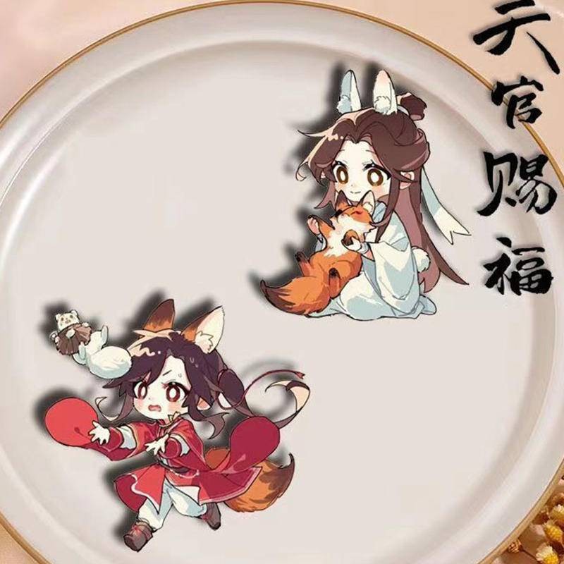 2 ชิ้น/เซ็ตอะนิเมะ Tian Guan Ci Fu Xie Lian Hua Cheng Heaven อย่างเป็นทางการ Blessing badge อะคริลิคเข็มกลัด Pin คอสเพลย์อุปกรณ์เสริมสําหรับเสื้อผ้าตกแต่งของขวัญ