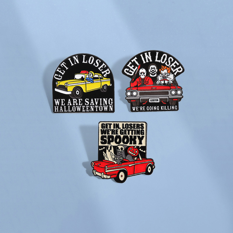 ใส่ใน Loser Ghost ขับรถเข็มกลัดรถ Punk Terrifying ฟักทอง Spooky Pin ปกป้าย Pins ฮาโลวีนตลกเครื่องประดับของขวัญสําหรับเพื่อน
