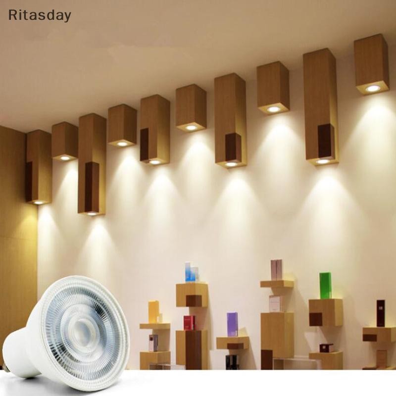 Ritasday หรี่แสงได้ GU10 COB LED Spotlight 6W MR16 หลอดไฟ 220V สีขาวโคมไฟลงใหม่