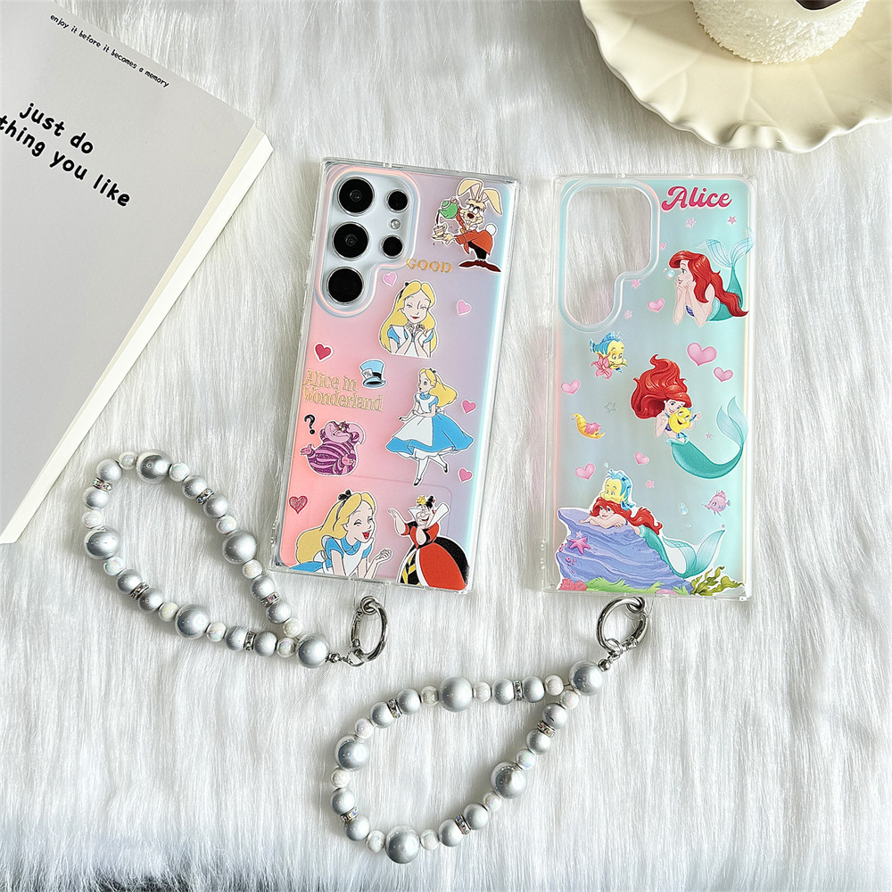 Samsungs25+ S24+ S22+ S23FE Ultra A25 A24 A05s A34 A54 A15 A14 A13 A55 A53 A52 A23 จี้กรณีสีแดงผมเจ้าหญิงรวมทุกอย่างสําหรับ Samsung Drop-proof