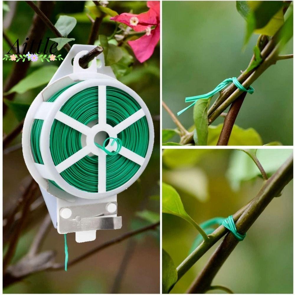 Aittle Garden Cable Ties, Plant Climbing Lines Plant Twist Ties Power Wire Loop Tape, Reusable 50/100/200m ดอกไม้พืชสายรัด Tie สายรัด Fastener