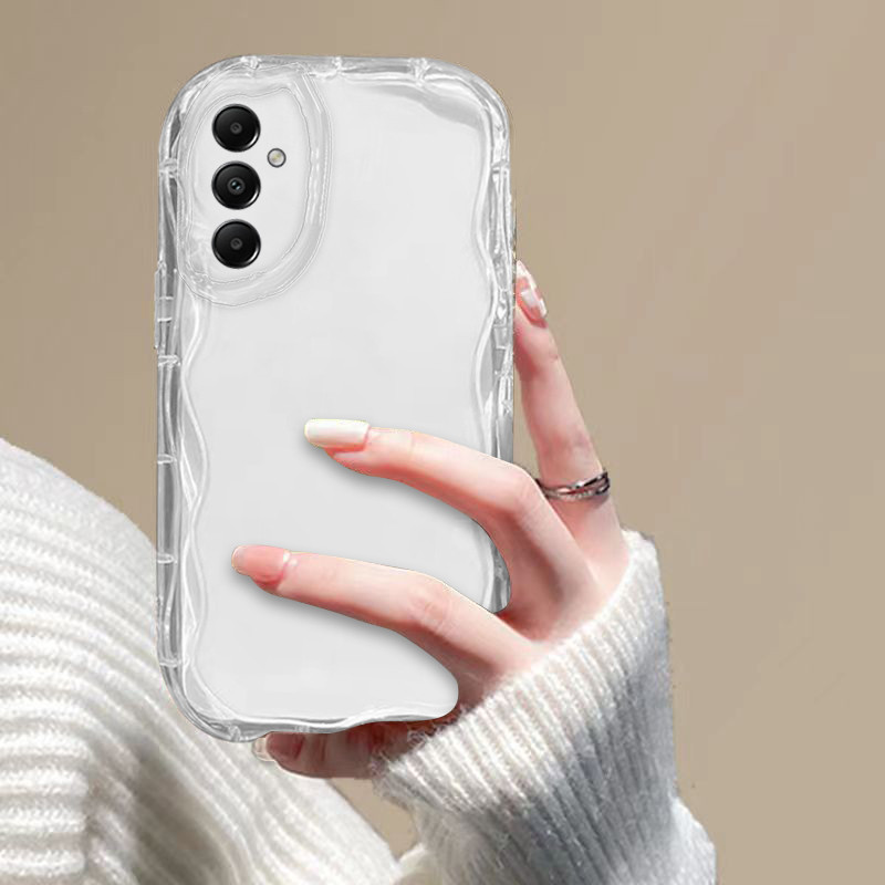 เคส Samsung A54 A55 A15 A05S A16 5G A35 A14 ใสเคสโทรศัพท์ดอกไม้ลูกปัดเชือกแขวนโปร่งใสฝาครอบโทรศัพท์กันกระแทก