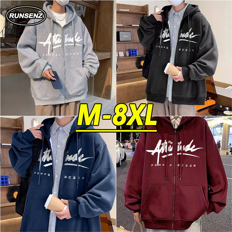 ม-8เอ็กแอล เกาหลีสีฟ้าเสื้อคลุมด้วยผ้าผู้ชายขนาดบวกเสื้อกันหนาวหมวกฤดูหนาวหนาความร้อน โอ เวอร์ไซส์ เสื้อสวมหัวด้านบน